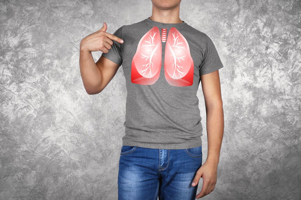 illustratie van de longen van een man